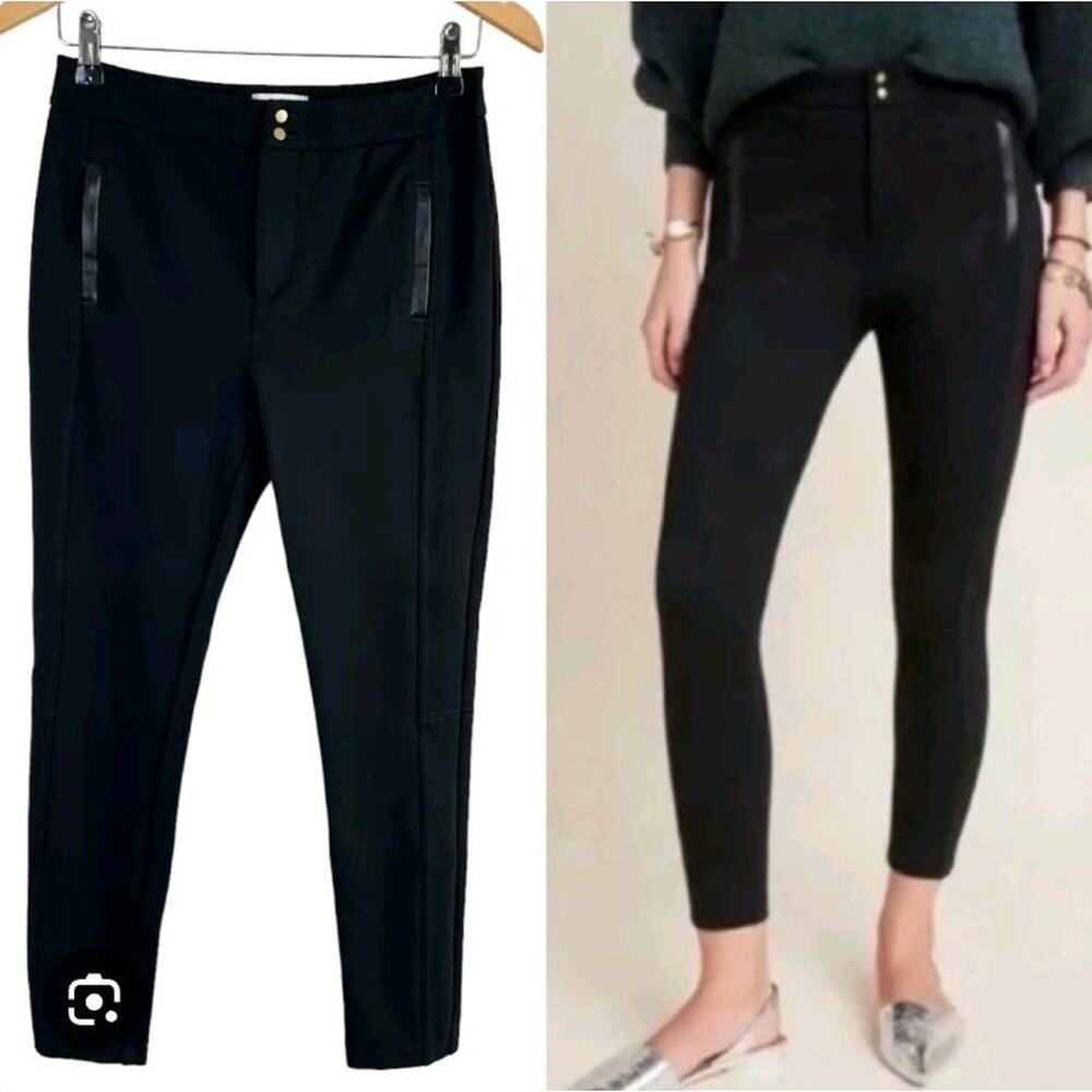 Anthropologie Black Essential Slim High Rise Crop Professional‎ Dress Pants Sz 2